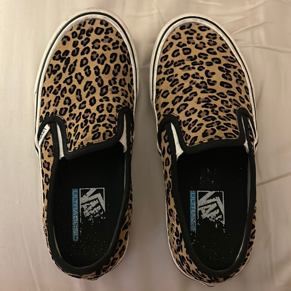Vans Comfy Cush Slip-Ons, Mini Leopard Print